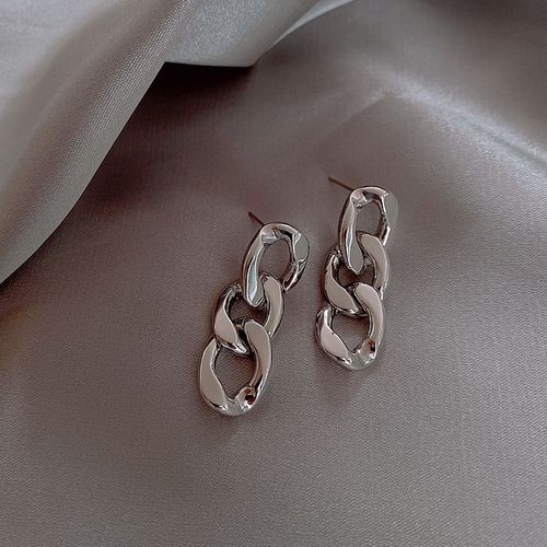 Boucles D'oreilles Punk En Métal Plaqué Argent Pour Femmes Et Filles, Chaîne, Pendentif, Hip Hop, Bijoux, Cadeau