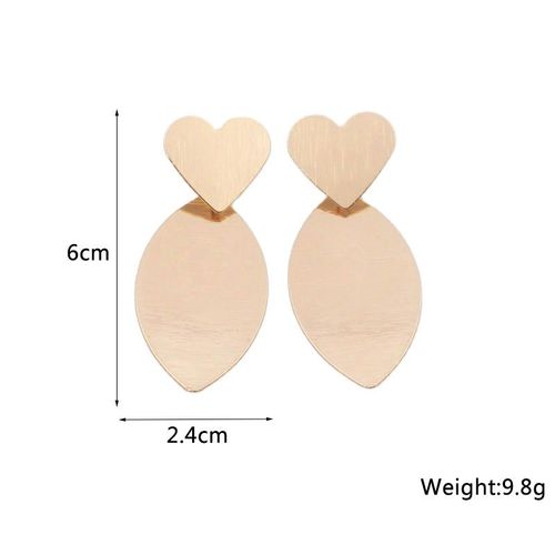 Boucles D'oreilles Pendantes En Métal Doré Pour Femmes, Boucles D'oreilles Coeur, Haut Creux, Cuir Chevelu, Personnalité Punk, Bijoux D'oreille