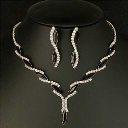 Ensemble De Bijoux De Mariage Marquise Rouge Brillant, Ensemble De Boucles D'oreilles Et Collier Ras Du Cou En Cristal, Strass, Accessoires De Mariée, Cadeau Pour Femmes