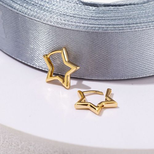 Déclaration Plaqué Or Huggies Hoops Pour Femme, Boucle D'oreille, Piercing, Accessoire, Bijoux, Cadeau, Audacieux, Étoile, Degré, Déclaration