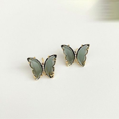 Boucles D'oreilles Papillon En Cristal Pour Femmes, Vert Rose Violet, Bijoux Coréens Mignons, Mode, Boucle D'oreille Bricons