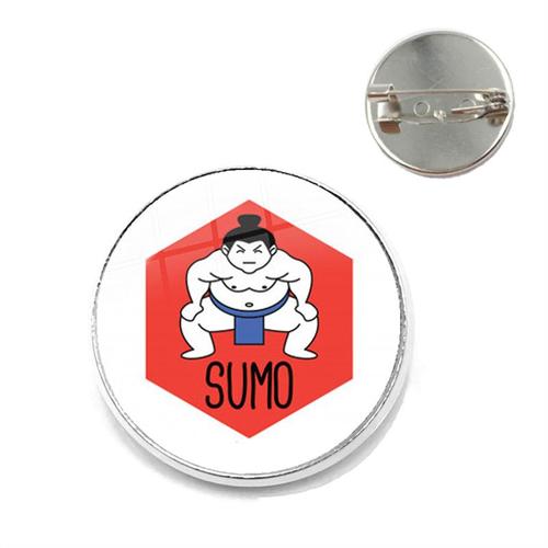 Sumo ? Broche De Personnage De Dessin Animé Japonais, Badge De Cowboy, Sac De Vêtements, Cabochon En Verre, Broches, Bijoux, Cadeau De Banquet