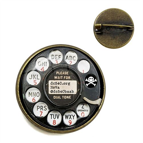 Broche De Téléphone Fait À La Main, Dôme En Verre, Cadran De Téléphone, Bijoux Classiques, Accessoires Pour Femmes Et Hommes, Souvenir De Festival