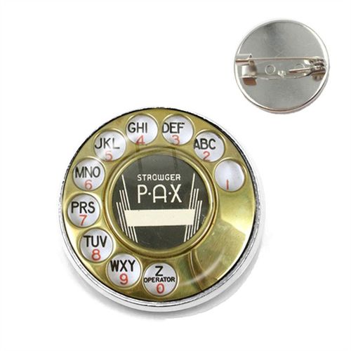 Broche De Téléphone Fait À La Main, Dôme En Verre, Cadran De Téléphone, Bijoux Classiques, Accessoires Pour Femmes Et Hommes, Souvenir De Festival