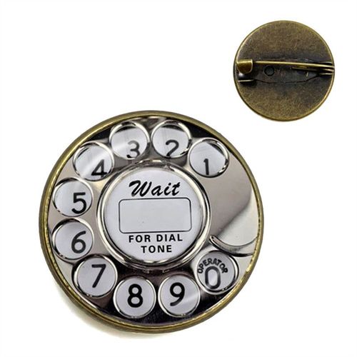 Broche De Téléphone Fait À La Main, Dôme En Verre, Cadran De Téléphone, Bijoux Classiques, Accessoires Pour Femmes Et Hommes, Souvenir De Festival