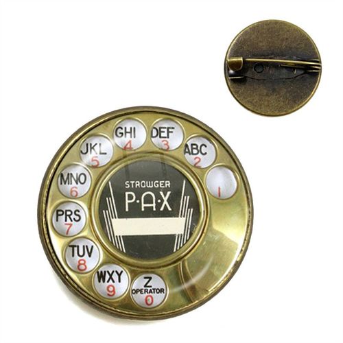 Broche De Téléphone Fait À La Main, Dôme En Verre, Cadran De Téléphone, Bijoux Classiques, Accessoires Pour Femmes Et Hommes, Souvenir De Festival