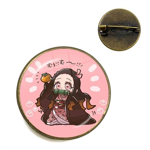 Broche Dôme En Verre Pour Femmes, Anime Démon Slayer, Broches De Collier Mignonnes, Bijoux, Badge Cadeau