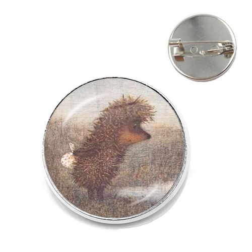 Broche Hérisson Dans Le Brouillard Pour Femmes Et Hommes, Broches Pour Nouveau Dôme En Verre Rond, Animal Mignon, Bijoux En Métal, Cadeau, Livraison Directe