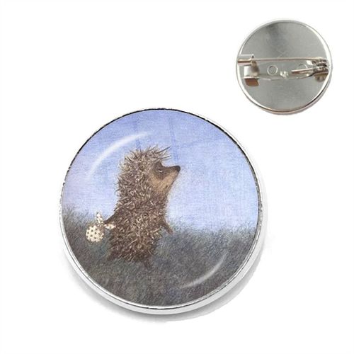 Broche Hérisson Dans Le Brouillard Pour Femmes Et Hommes, Broches Pour Nouveau Dôme En Verre Rond, Animal Mignon, Bijoux En Métal, Cadeau, Livraison Directe