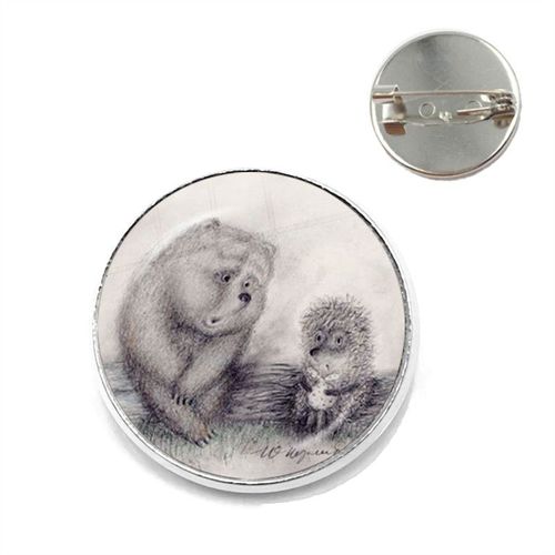 Broche Hérisson Dans Le Brouillard Pour Femmes Et Hommes, Broches Pour Nouveau Dôme En Verre Rond, Animal Mignon, Bijoux En Métal, Cadeau, Livraison Directe