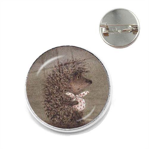Broche Hérisson Dans Le Brouillard Pour Femmes Et Hommes, Broches Pour Nouveau Dôme En Verre Rond, Animal Mignon, Bijoux En Métal, Cadeau, Livraison Directe