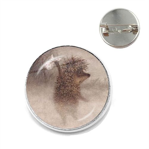 Broche Hérisson Dans Le Brouillard Pour Femmes Et Hommes, Broches Pour Nouveau Dôme En Verre Rond, Animal Mignon, Bijoux En Métal, Cadeau, Livraison Directe
