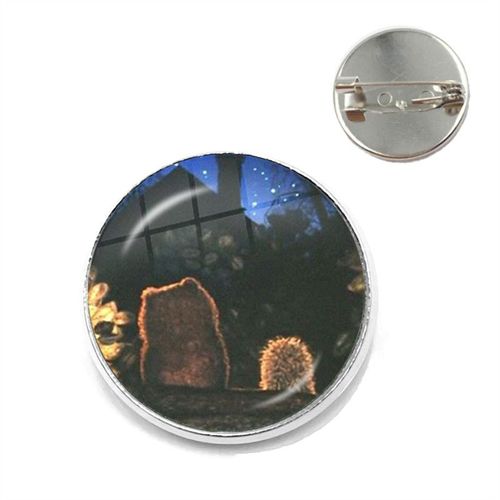 Broche Hérisson Dans Le Brouillard Pour Femmes Et Hommes, Broches Pour Nouveau Dôme En Verre Rond, Animal Mignon, Bijoux En Métal, Cadeau, Livraison Directe