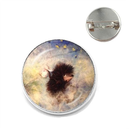 Broche Hérisson Dans Le Brouillard Pour Femmes Et Hommes, Broches Pour Nouveau Dôme En Verre Rond, Animal Mignon, Bijoux En Métal, Cadeau, Livraison Directe