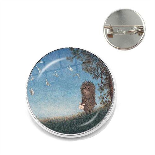 Broche Hérisson Dans Le Brouillard Pour Femmes Et Hommes, Broches Pour Nouveau Dôme En Verre Rond, Animal Mignon, Bijoux En Métal, Cadeau, Livraison Directe