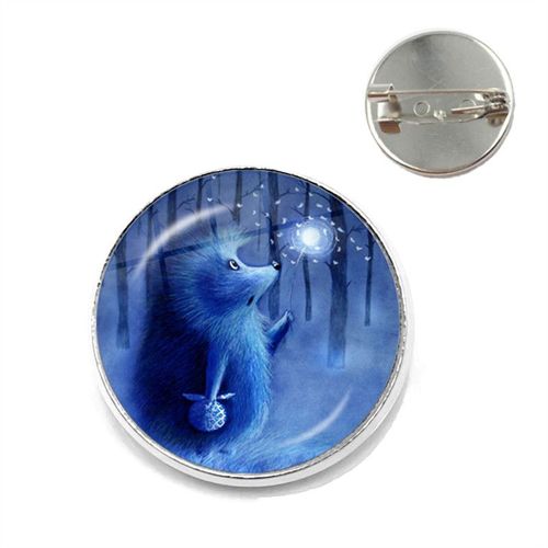 Broche Hérisson Dans Le Brouillard Pour Femmes Et Hommes, Broches Pour Nouveau Dôme En Verre Rond, Animal Mignon, Bijoux En Métal, Cadeau, Livraison Directe