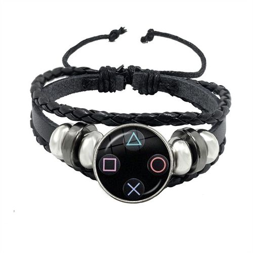 Bracelet En Cuir Tissé Avec Dôme En Verre Pour Filles, Contrôleur De Jeu Vidéo Punk, Cadeau D'anniversaire Pour Petit Ami, Nouvelle Collection