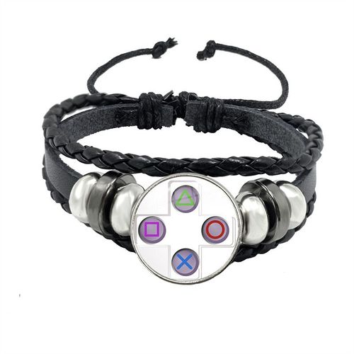 Bracelet En Cuir Tissé Avec Dôme En Verre Pour Filles, Contrôleur De Jeu Vidéo Punk, Cadeau D'anniversaire Pour Petit Ami, Nouvelle Collection