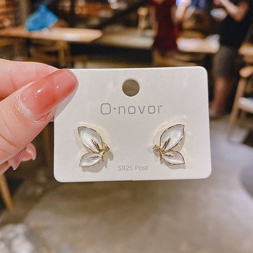 Boucles D'oreilles En Métal Chimfresh Pour Femme, Interrupteur Cuir Oral Elu Gris Doux, Bijoux À La Mode, Nouvelle Collection Coréenne 2022