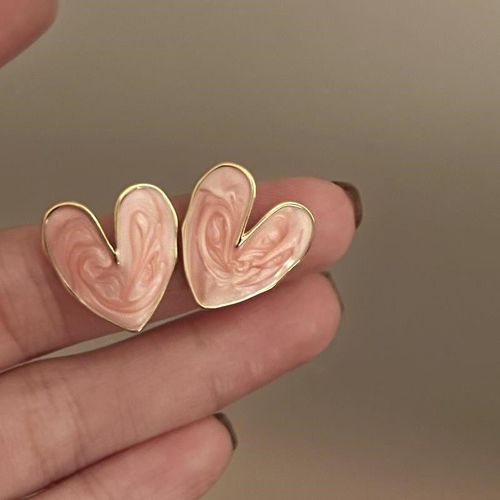 Boucles D'oreilles En Forme De C¿Ur Rouge En Métal Localité Pour Femme, Bijoux De Ixà La Mode, Nouveau Design