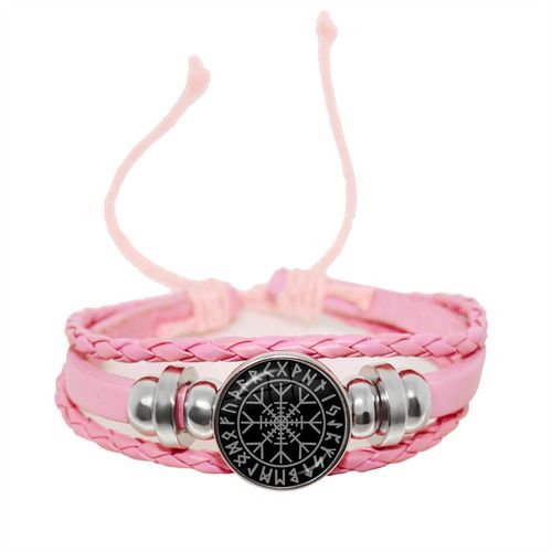 Bracelet Boussole Multicouche En Cuir Tressé Viking Pour Homme, Perles De Bois, Mode Décontractée, Bracelets Rétro Punk, Bracelet Rond, Cadeau