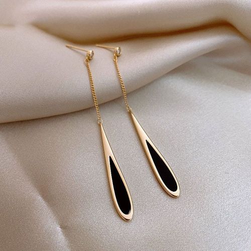 Boucles D'oreilles En Zircon Pour Femmes, Vintage, Noir, N¿Ud Papillon, Pendentif Carré, Bijoux De Mariage, Fiançailles