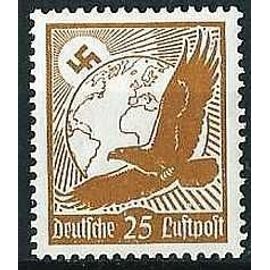 Allemagne, 3ème Reich, 1935, Très Beau Timbre Neuf** Luxe De Poste Aérienne, Yvert Pa 47, Aigle Devant Globe Et Croix Gammée.