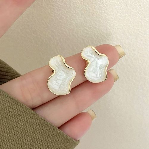 Boucles D'oreilles À Tige Papillon Évidées Pour Femmes, Métal Liquide, Accessoires De Charme De Personnalité, Bijoux De Mode, Irrégulière, Style Y2k