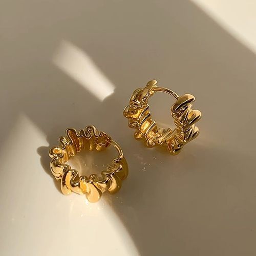 Déclaration Plaqué Or Huggies Hoops Pour Femme, Boucle D'oreille, Piercing, Accessoire, Bijoux, Cadeau, Audacieux, Étoile, Degré, Déclaration
