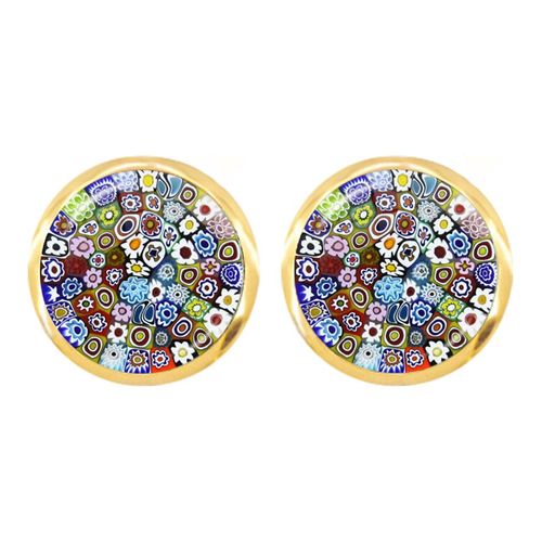 Boucles D'oreilles En Forme De Fleur Multicolore Pour Femmes Et Filles, Bijoux En Verre, Cabochon, Offre Spéciale, Vente En Gros, Murano Millefiori