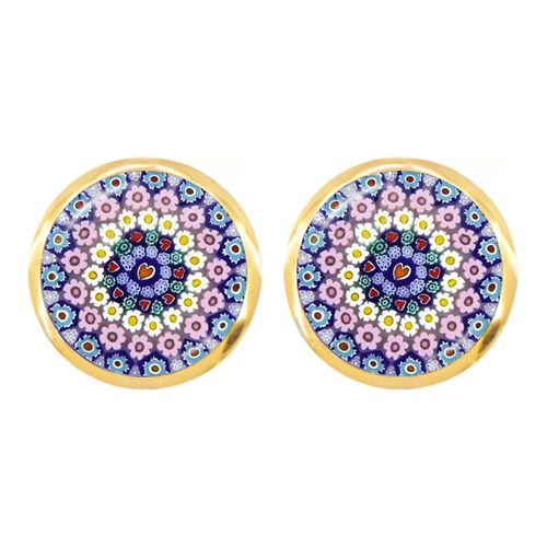 Boucles D'oreilles En Forme De Fleur Multicolore Pour Femmes Et Filles, Bijoux En Verre, Cabochon, Offre Spéciale, Vente En Gros, Murano Millefiori