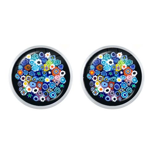 Boucles D'oreilles En Forme De Fleur Multicolore Pour Femmes Et Filles, Bijoux En Verre, Cabochon, Offre Spéciale, Vente En Gros, Murano Millefiori