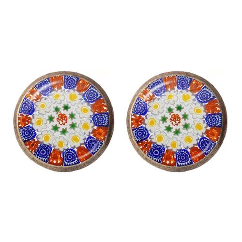 Boucles D'oreilles En Forme De Fleur Multicolore Pour Femmes Et Filles, Bijoux En Verre, Cabochon, Offre Spéciale, Vente En Gros, Murano Millefiori