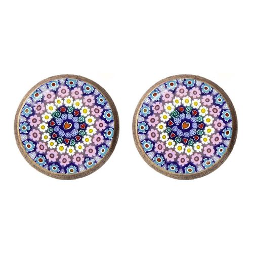 Boucles D'oreilles En Forme De Fleur Multicolore Pour Femmes Et Filles, Bijoux En Verre, Cabochon, Offre Spéciale, Vente En Gros, Murano Millefiori