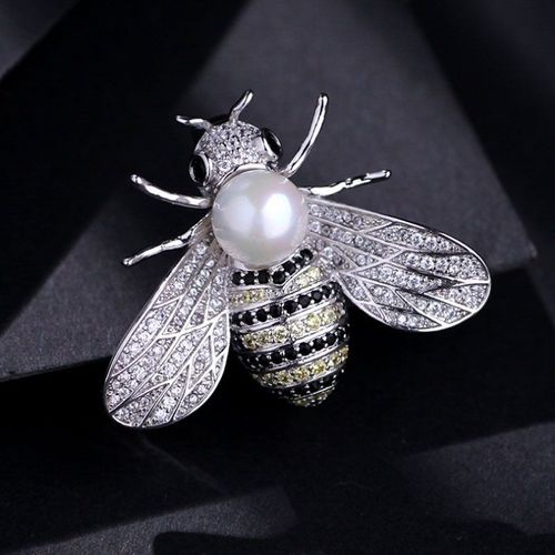 Broche Petite Abeille Pour Femme, Broche En Émail, Perle, Atmosphère De Mode, Simple, Tridimensionnelle, Haute Qualité, Boucle D'insecte