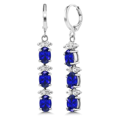 Ensemble De Bracelets De Tennis Pour Femmes, 7 Pouces, En Améthyste Émeraude, Saphir Rubis Et Blanc, Avec 2 Boucles D'oreilles Ovales Assorties
