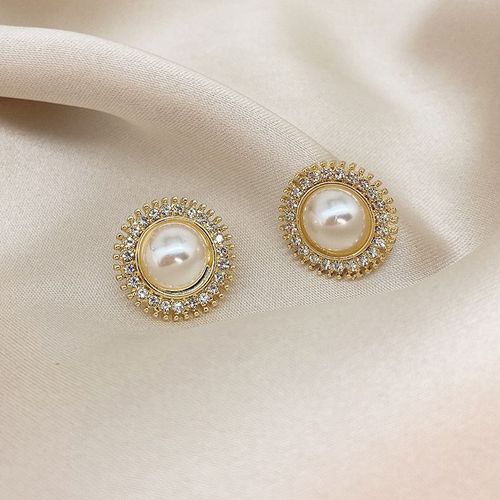 Boucles D'oreilles En Forme De C¿Ur En Cristal Pour Femmes Et Filles, Bijoux De Luxe, Petites Boucles D'oreilles, Perle, Fleur, Charmant, Tendance, Nouveau, 216.239.