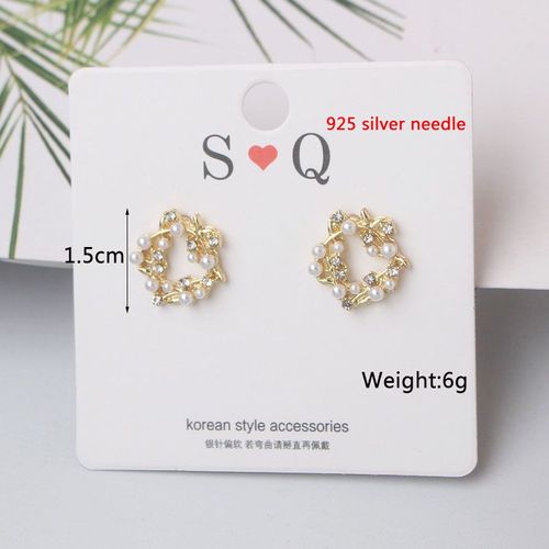 Boucles D'oreilles En Forme De C¿Ur En Cristal Pour Femmes Et Filles, Bijoux De Luxe, Petites Boucles D'oreilles, Perle, Fleur, Charmant, Tendance, Nouveau, 216.239.