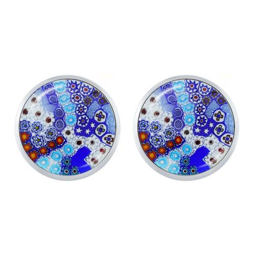 Boucles D'oreilles Vintage Mandala Millefiori En Verre, Cabochon, Clou D'oreille Fleur Multicolore, Bijoux Inspirés Pour Femmes Et Filles