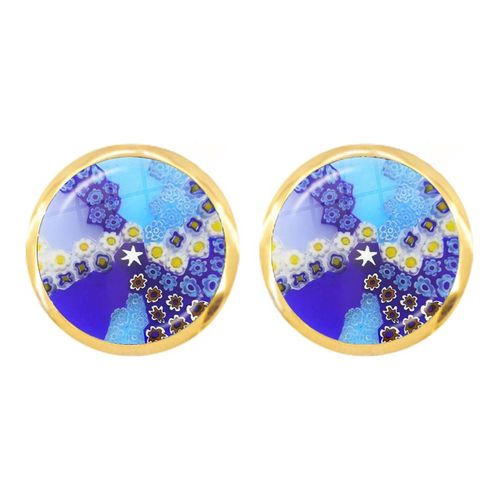 Boucles D'oreilles Vintage Mandala Millefiori En Verre, Cabochon, Clou D'oreille Fleur Multicolore, Bijoux Inspirés Pour Femmes Et Filles