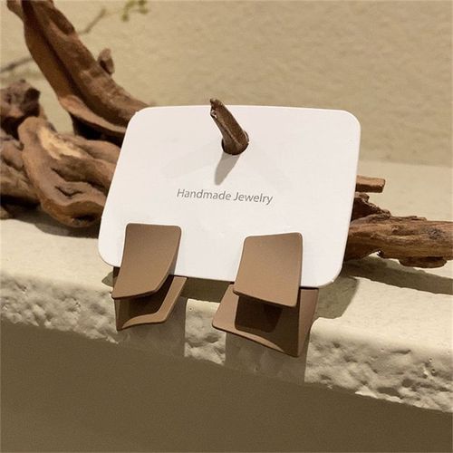 Boucles D'oreilles Pendantes Carrées Couleur Café Pour Femmes, Pendentifs De Bouteille De Bière, Léopard Marron Rond En Bois