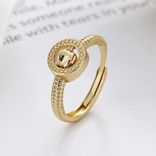 Bague Anti-Stress Avec Perles Géométriques Ajustables Et Ouvertes Pour Femme Et Fille, Anneau Anti-Anlande, Document Argenté, Nouvelle Collection