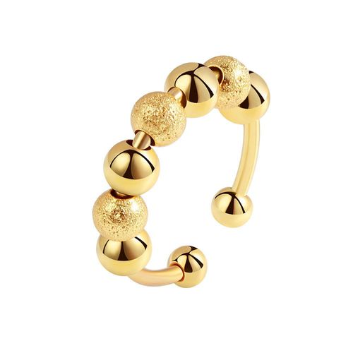 Bague Anti-Stress Avec Perles Géométriques Ajustables Et Ouvertes Pour Femme Et Fille, Anneau Anti-Anlande, Document Argenté, Nouvelle Collection