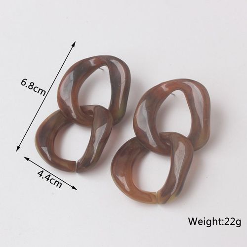 Boucles D'oreilles Pendantes Carrées Couleur Café Pour Femmes, Pendentifs De Bouteille De Bière, Léopard Marron Rond En Bois