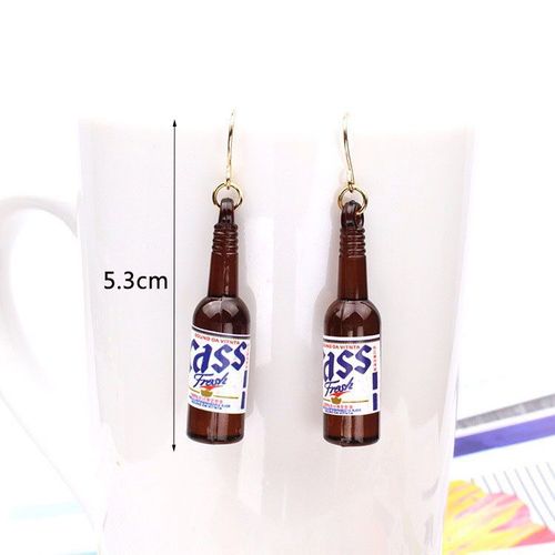 Boucles D'oreilles Pendantes Carrées Couleur Café Pour Femmes, Pendentifs De Bouteille De Bière, Léopard Marron Rond En Bois