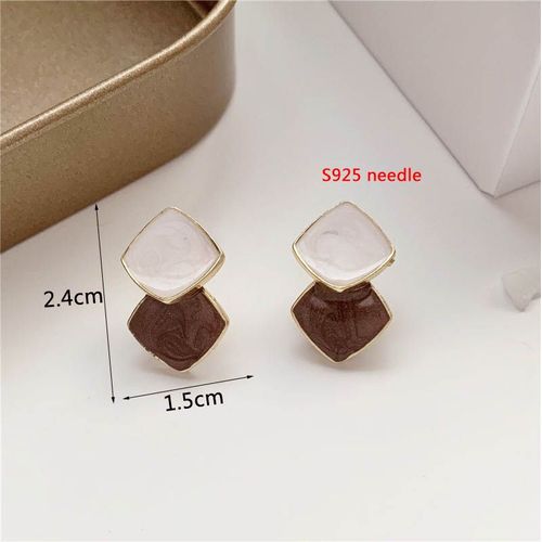 Boucles D'oreilles Pendantes Carrées Couleur Café Pour Femmes, Pendentifs De Bouteille De Bière, Léopard Marron Rond En Bois