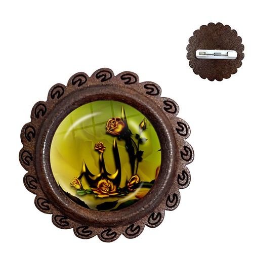 Cabochon En Verre Et En Bois Pour Hommes Et Femmes, Broches, Breloques, Bijoux Musulmans, Allah, Cadeau Pour Hommes Et Femmes