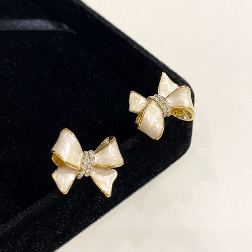 Boucles D'oreilles Beige Avec Nministériels D Papillon Pour Femme, Accessoire Avec Strass, Creux, Au Design Unique, Pour Fille