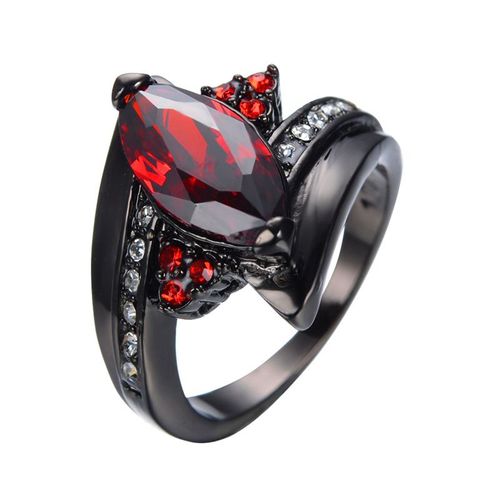 Bagues De Couple En Cristal Rouge Marquise Pour Hommes, Motif Dragon, Alliances, Bague D'amour Noire, Bijoux En Acier Inoxydable, Cadeau De Fête Des Mères, Nouveau