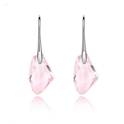 Boucles D'oreilles En Cristal Argenté Multicolore Pour Femmes, Pendentif En Forme De Goutte D'eau, À La Mode, Bijoux Cadeau